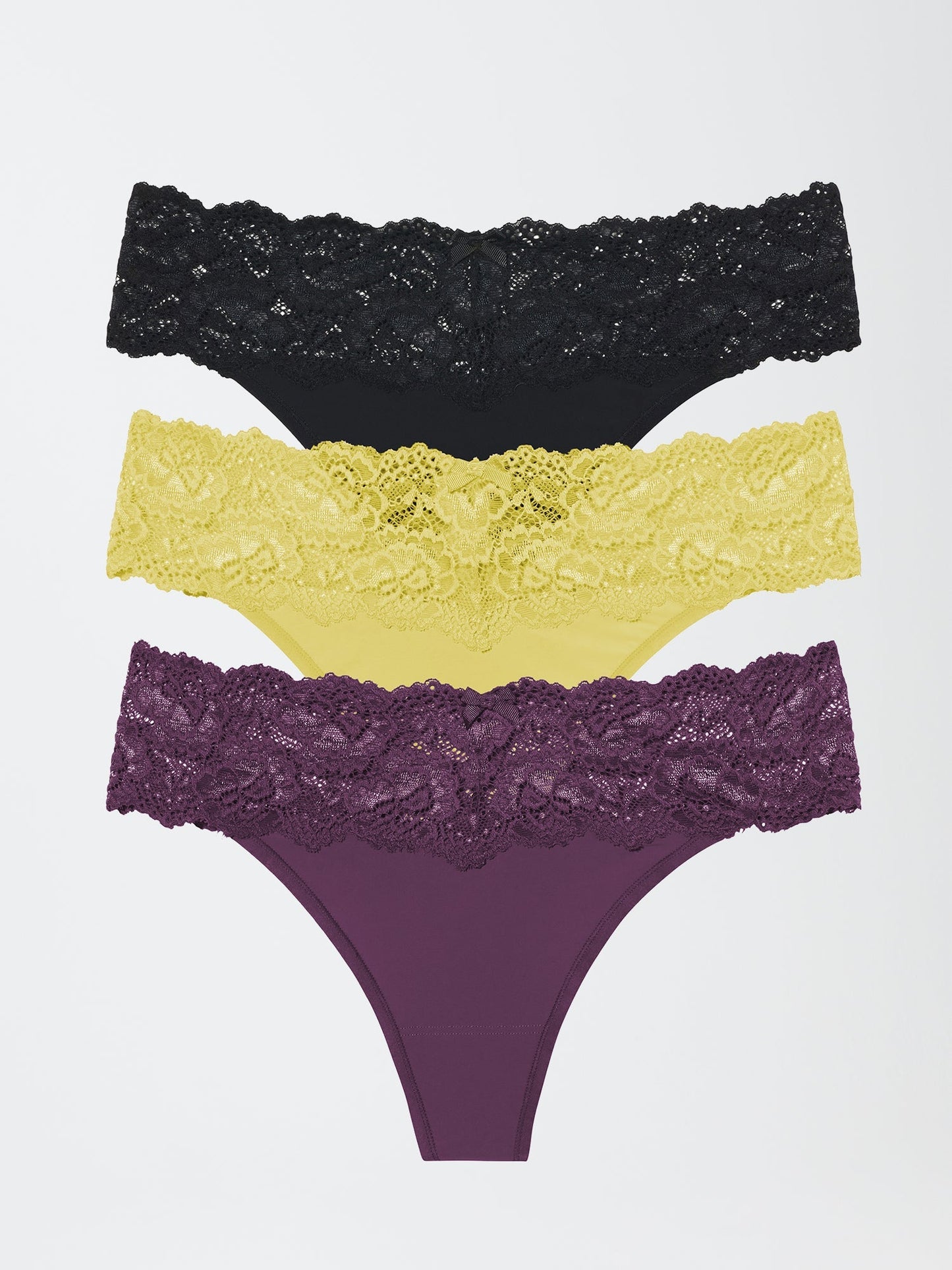 Goddess Lace Trim Thong 3-Pack - FINAL SALE