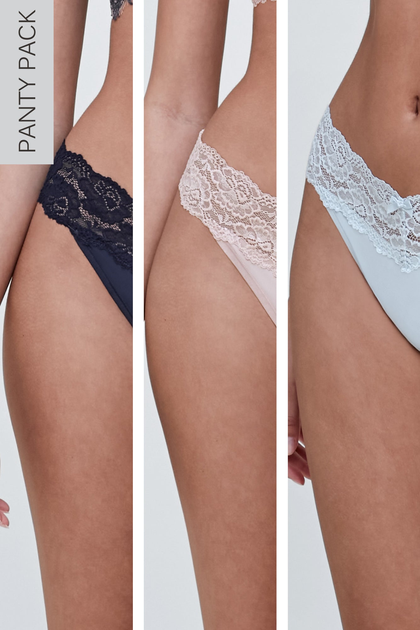 Goddess Lace Trim Thong 3 Pack - FINAL SALE