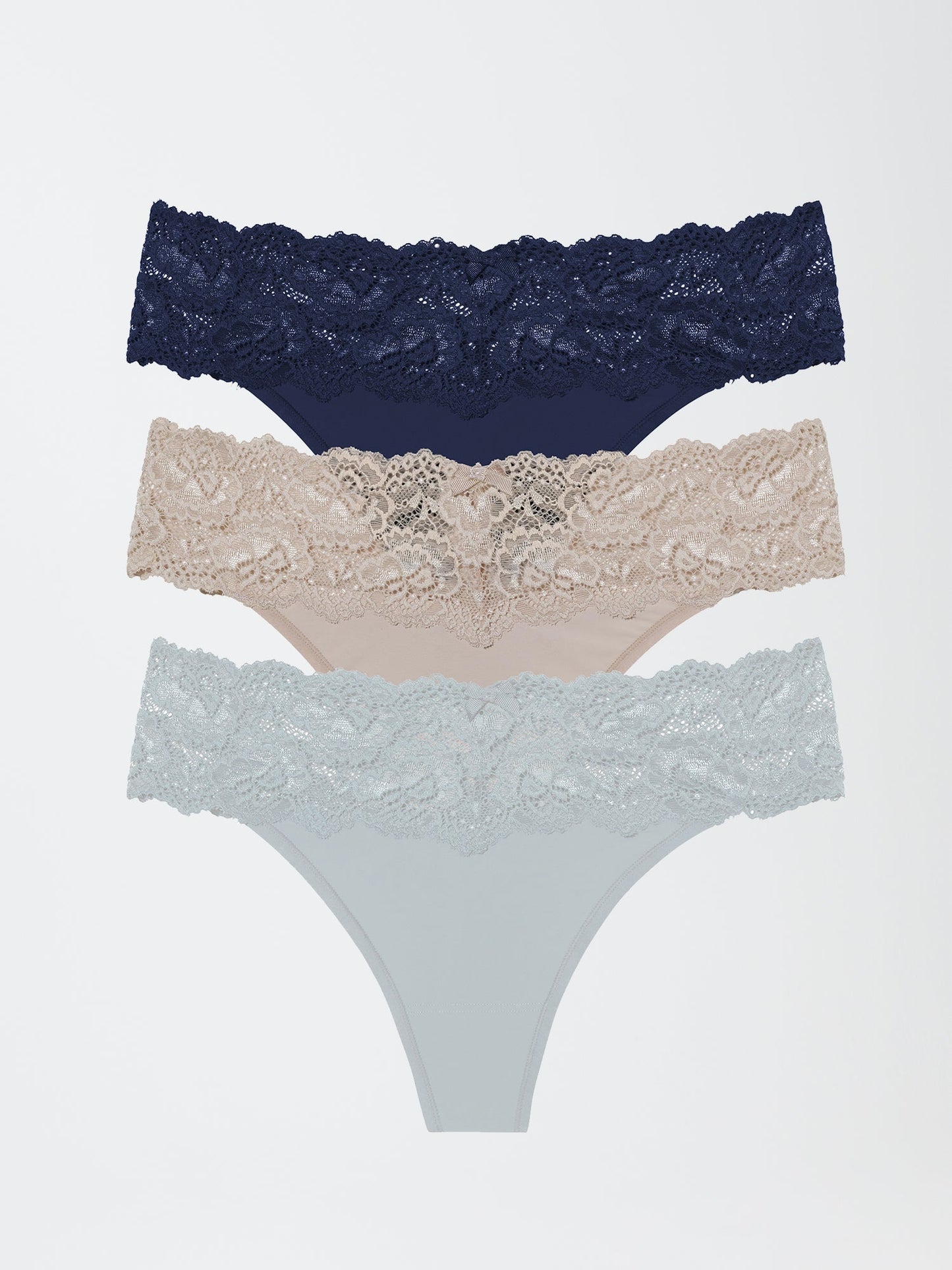 Goddess Lace Trim Thong 3 Pack - FINAL SALE