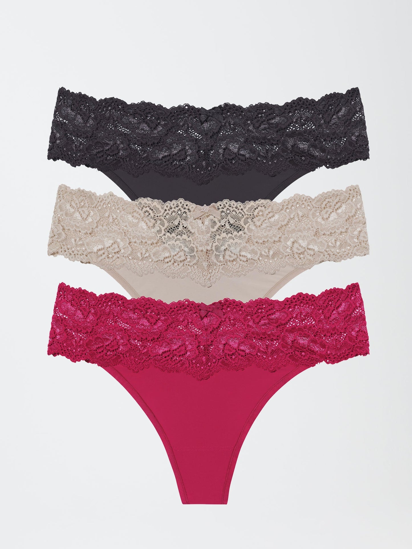 Goddess Lace Trim Thong 3-Pack - FINAL SALE