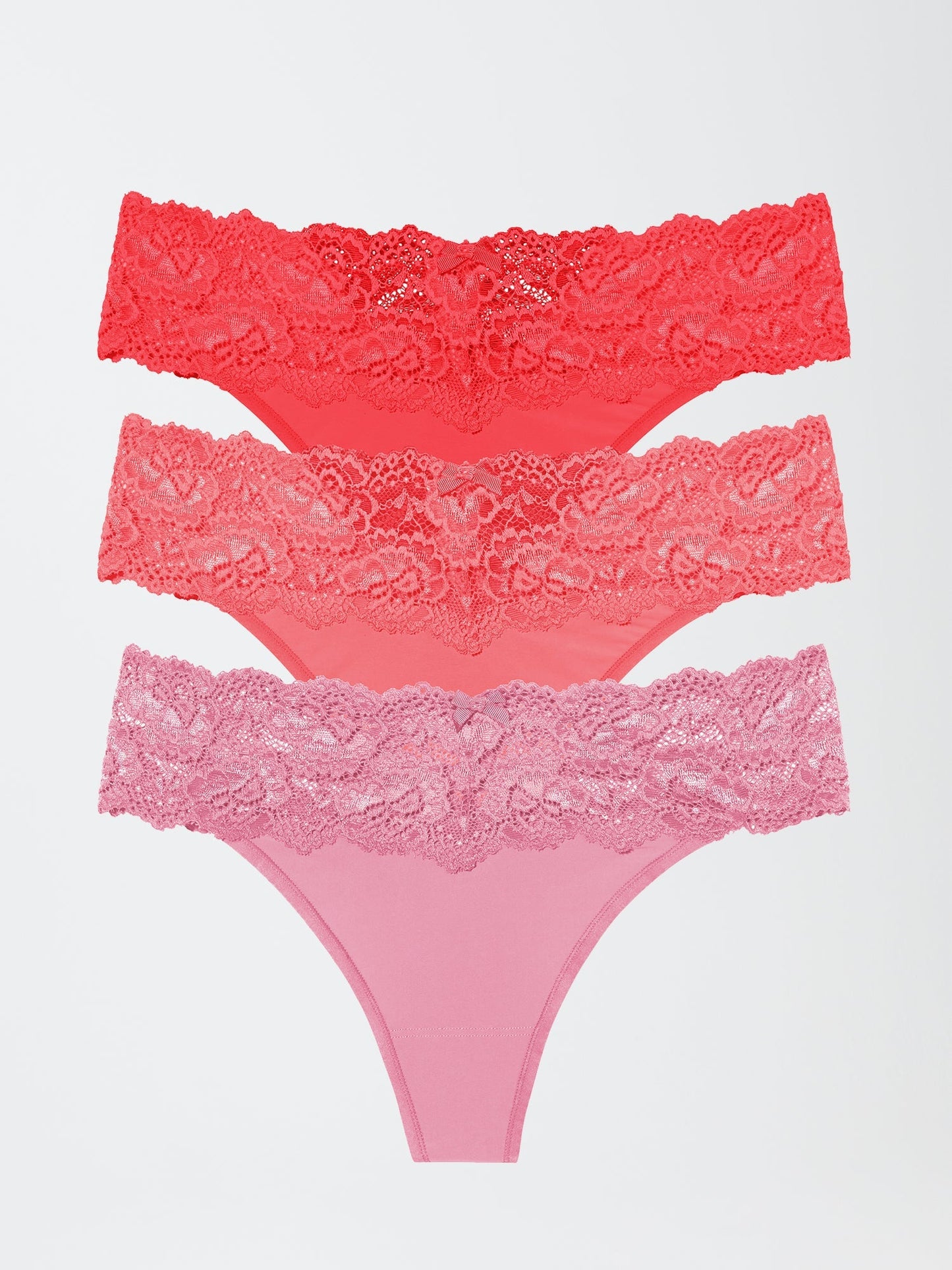 Goddess Lace Trim Thong 3-Pack